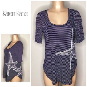 New. Karen Kane stripe starfish tee shirt. Small. Retails $89